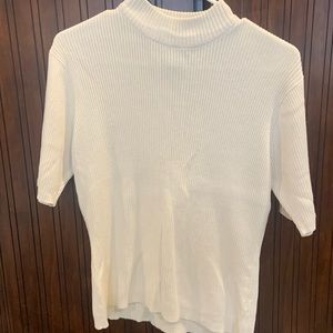 Cream short sleeve sweater
